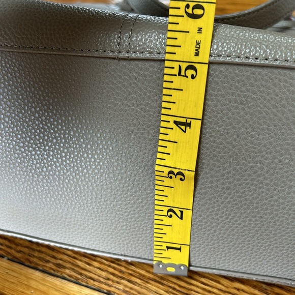 Taupe color leather tote.  Lots of pockets inside and out. - Picture 12 of 12